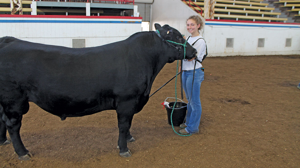 Mackenzee Epperson with bull Pablo